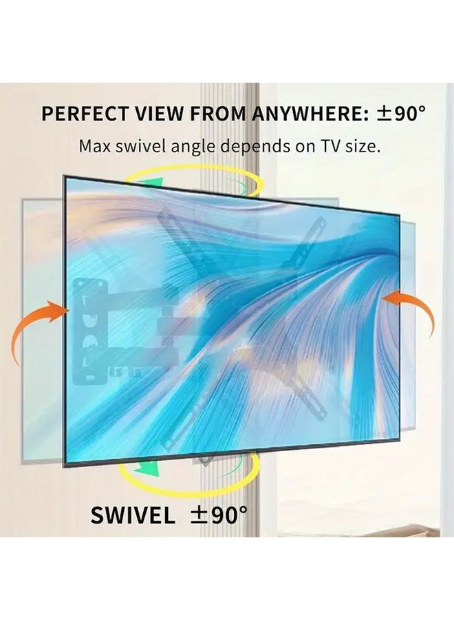 Full Motion TV Wall Mount For 14 55 Inch Screens Swivel Tilt Extension VESA 400x400mm Holds 55LB Black Iron Material Size X400 - Image 3