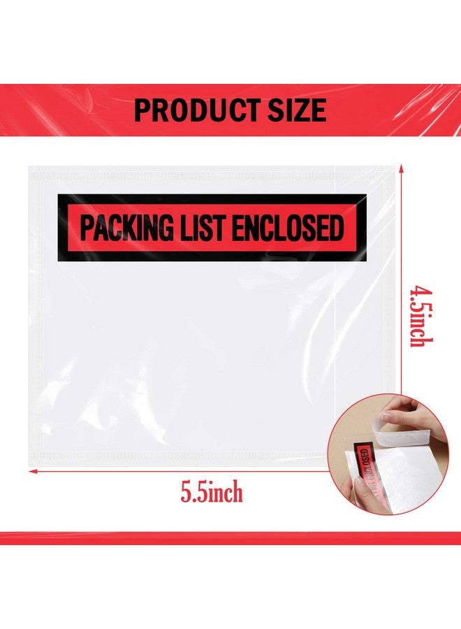 Teling 1000 Pcs Packing Slip Envelope Pouches Clear Self Adhesive Shipping Label Sleeves Waterproof Packing List Envelopes Pockets Top Loading Shipping Pouches Enclosed Bags (Red4.5"X 5.5")  - Image 3
