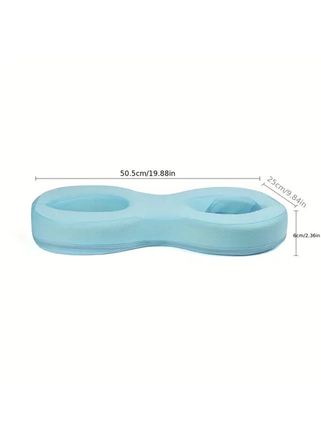 Sky Blue Cervical Support Pillow For Neck Pain Relief And Spine Alignment Removable Washable Cover - Image 3