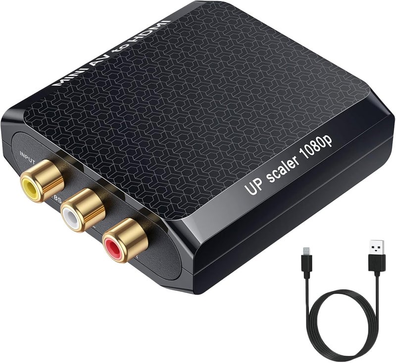 Wenter AV to HDMI Converter, 1080P RCA to HDMI Adapter, Mini Composite CVBS Audio Video Adapter Supports PAL/NTSC for VCR/VHS/Xbox/PS3/STB/N64/Wii/TV/PC/Blue-Ray DVD Players - Image 1