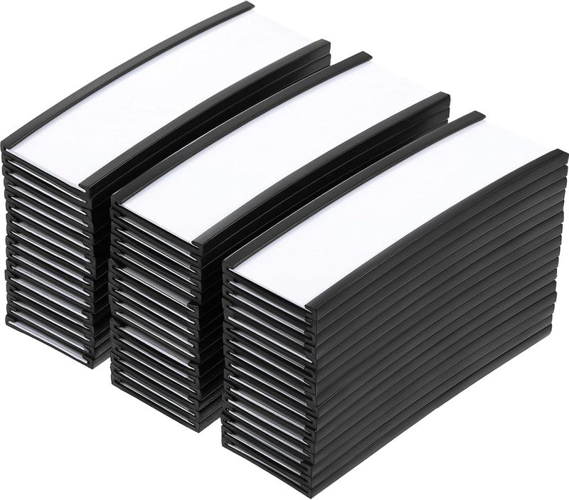 Outus 100 Pieces Magnetic Label Holders Labels Racks with Magnets Magnetic Data Card Holders with Protective Films and Replacement Strips for Shelf Bin (1 x 3 Inch) - Image 1