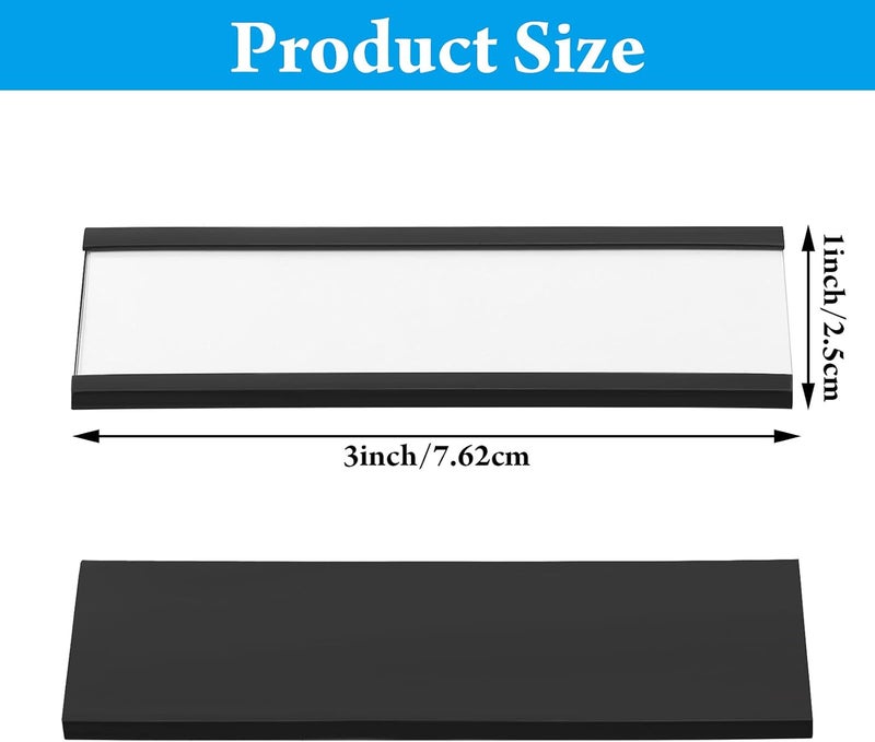Outus 100 Pieces Magnetic Label Holders Labels Racks with Magnets Magnetic Data Card Holders with Protective Films and Replacement Strips for Shelf Bin (1 x 3 Inch) - Image 2