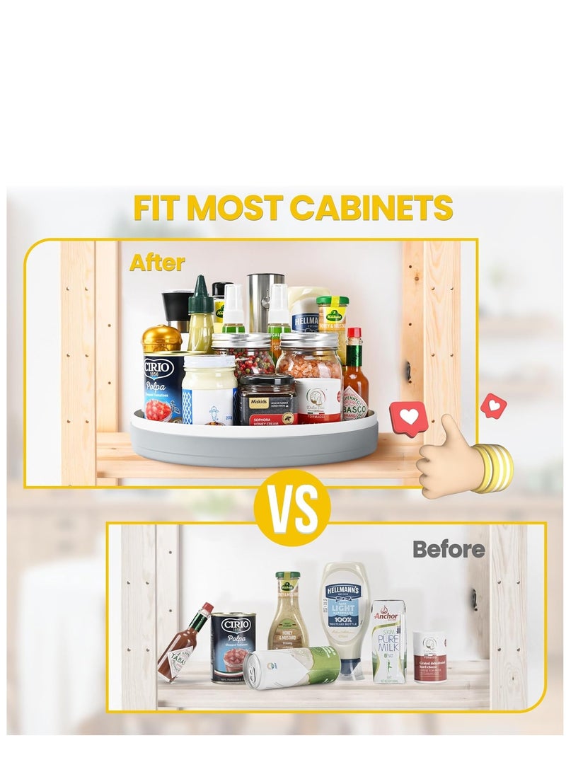 KASTWAVE منظم دوار لذيذ - صينية دوارة 12 بوصة لتخزين التوابل والصلصات - تنظيم المطبخ والثلاجة مع حاوية تخزين للثلاجة والمخزن والخزائن - عبوة 2 - Image 5