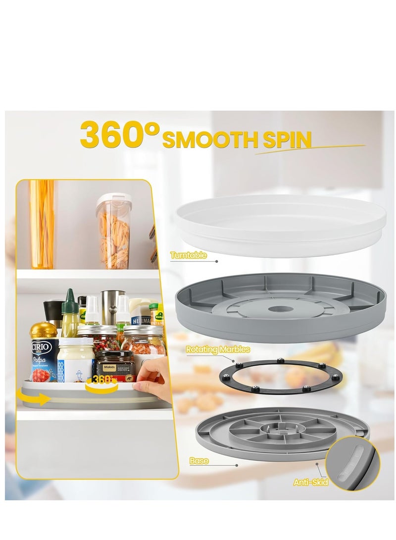 KASTWAVE منظم دوار لذيذ - صينية دوارة 12 بوصة لتخزين التوابل والصلصات - تنظيم المطبخ والثلاجة مع حاوية تخزين للثلاجة والمخزن والخزائن - عبوة 2 - Image 4