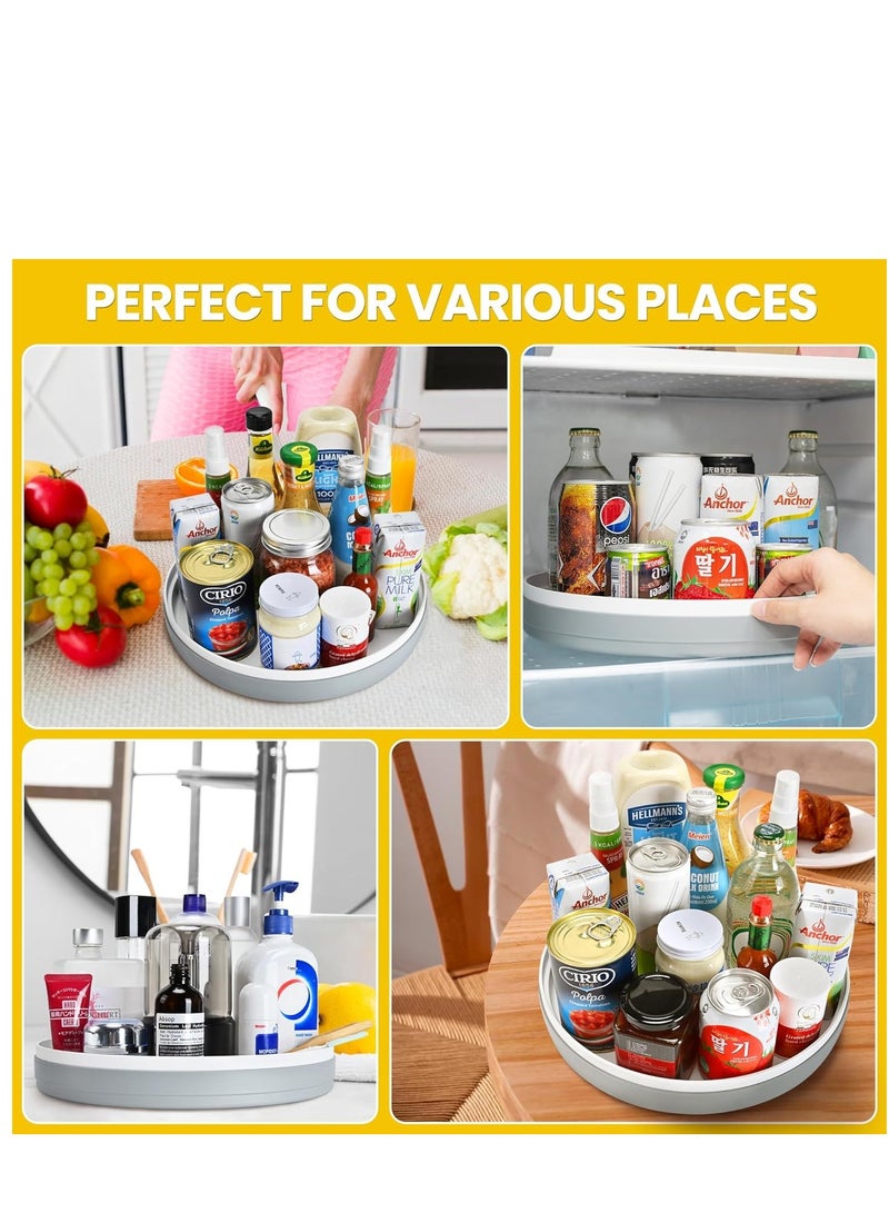 KASTWAVE منظم دوار لذيذ - صينية دوارة 12 بوصة لتخزين التوابل والصلصات - تنظيم المطبخ والثلاجة مع حاوية تخزين للثلاجة والمخزن والخزائن - عبوة 2 - Image 3