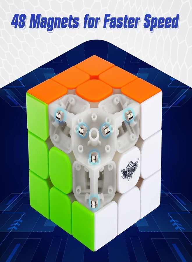 دي- فانتيكس مكعب السرعة المغناطيسي D-FantiX 3x3x3، مكعب سحري احترافي ناعم بدون ملصقات مع مغناطيس، لعبة لتنمية ذكاء الكبار، هدية عيد ميلاد للأطفال من 5 إلى 12 عامًا، لعبة سفر للمراهقين من الأولاد والبنات - Image 4