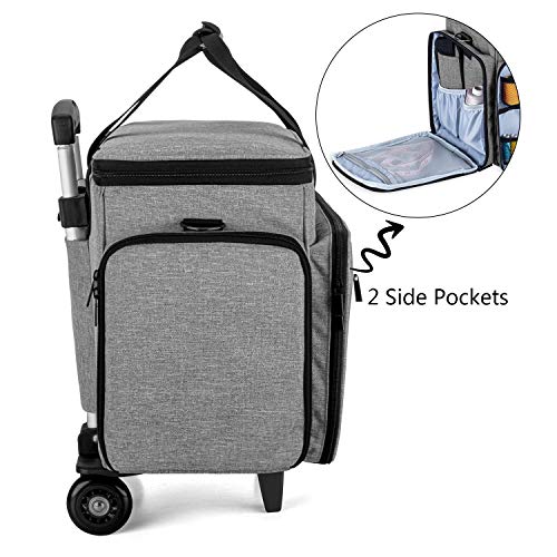LUXJA Sewing Machine Case with Detachable Dolly, Rolling Sewing Machine Tote with Removable Bottom Pad (Fits for Most Standard Sewing Machines), Gray (Patented Design) - Image 4