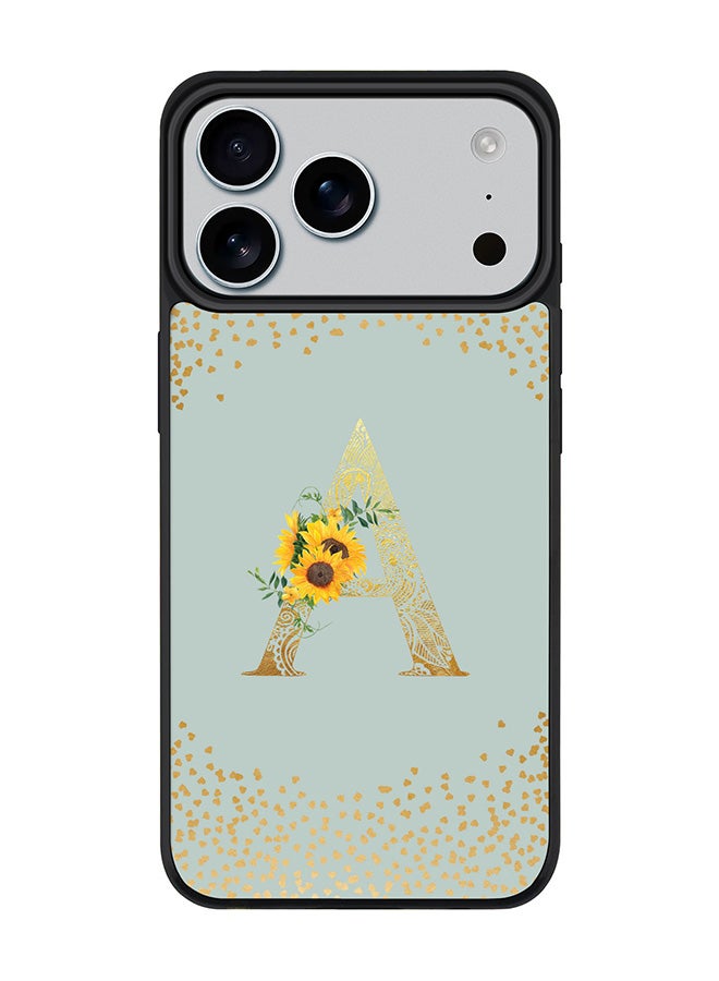 Stylizedd iPhone 17 Pro Max Case, [Compatible with MagSafe] Slim Magnetic cover Phone Case iPhone 17 Pro Max -Custom Floral Monogram - A  (Light Grey ) - Image 1