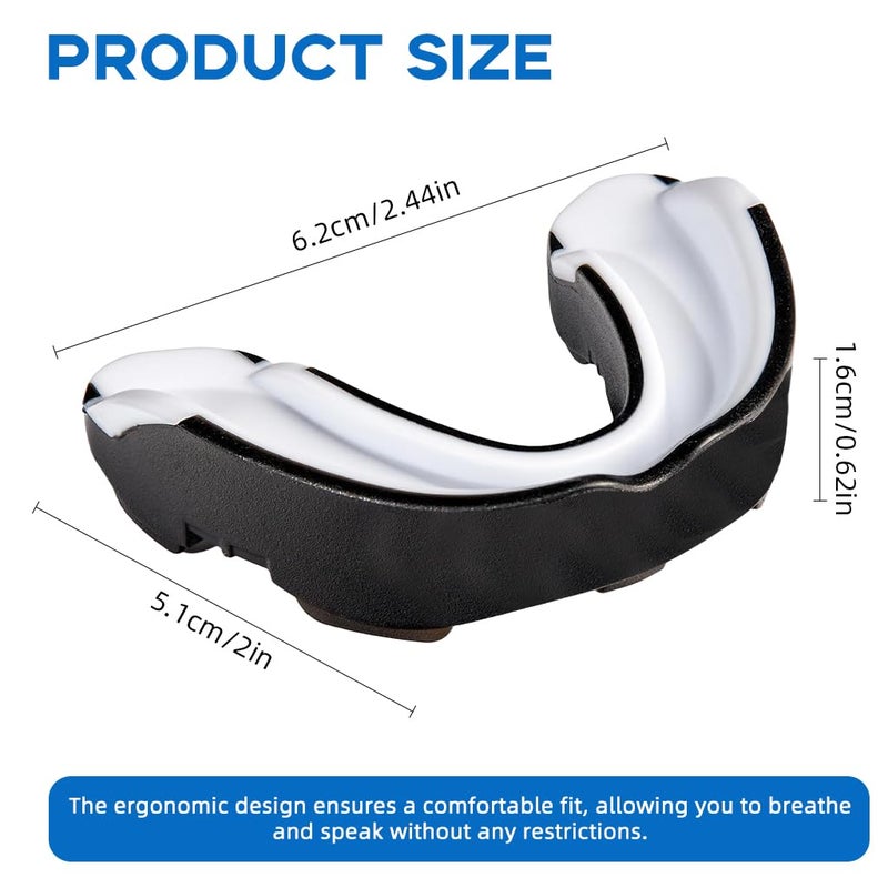 Proberos ® Mouth Guard Sports with Case, Dental Protection for Adults & Teens, Ideal for Boxing, MMA, Football, Martial Arts, Custom Fit, BPA-Free, Comfortable, Durable, Easy to Clean, Black - Image 2