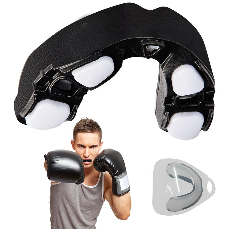 Proberos ® Mouth Guard Sports with Case, Dental Protection for Adults & Teens, Ideal for Boxing, MMA, Football, Martial Arts, Custom Fit, BPA-Free, Comfortable, Durable, Easy to Clean, Black - Image 1