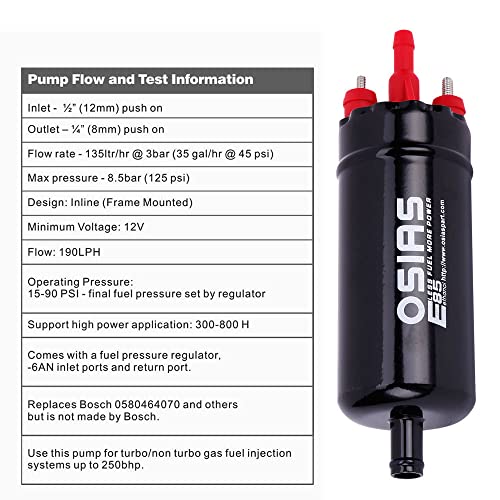 OSIAS مضخة وقود عالية الضغط من OSIAS بديل عالمي لبينتلي فيات إيجل ميداليون لانشيا ألفا روميو فولكس فاجن جاكوار 0580464070 12 فولت بنزين - Image 4