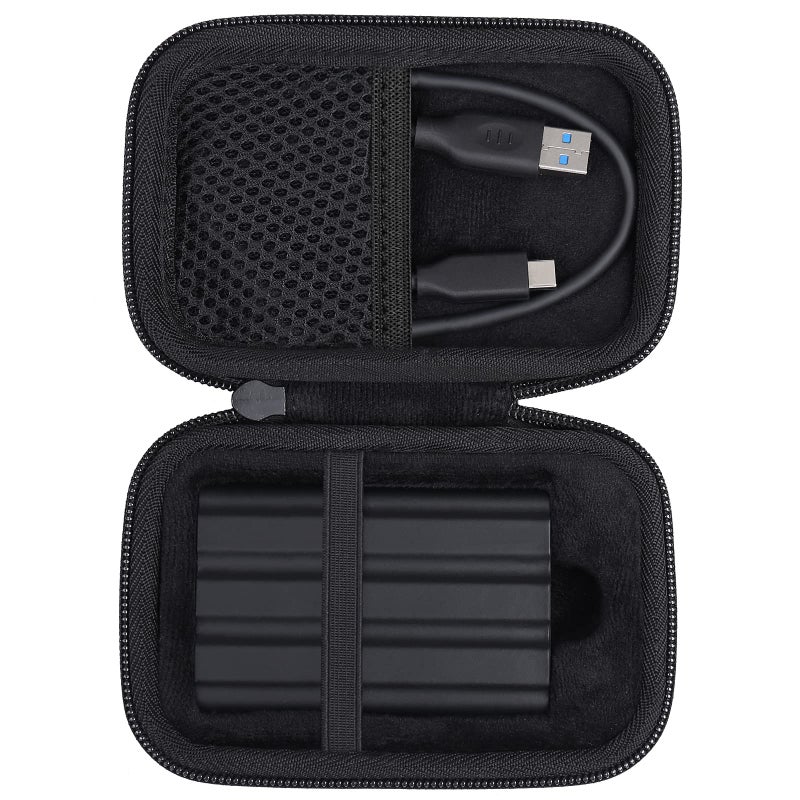 Co2Crea حافظة co2CREA صلبة متوافقة مع محرك الأقراص الصلبة المحمول Samsung T7 Shield T9 (حافظة سوداء) - Image 1