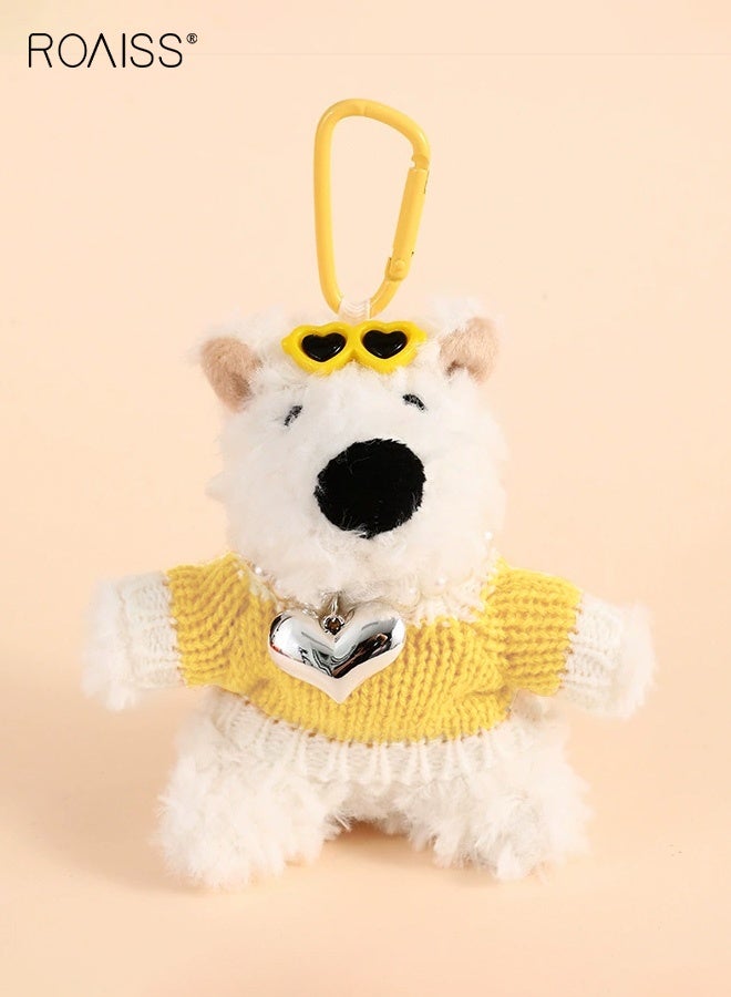 roaiss Genuine Cartoon Trendy Cool West Highland Puppy Car Keychain Cute Doll Student Backpack Charm Small Gift Wholesale