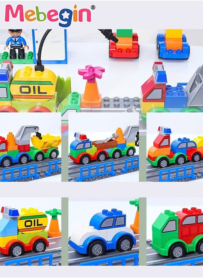 ميبيجين - مجموعة مكعبات البناء 168 قطعة مع نماذج سيارات مختلفة، ألعاب تجميع DIY، لعبة التعليم المبكر، لعبة تعليمية في مرحلة التعليم المبكر، لعبة STEM تعليمية، لعبة بناء إبداعية، ألعاب المهارات الحركية الدقيقة، ألعاب مونتيسوري ممتعة، هدية مثالية للأطفال - Image 1