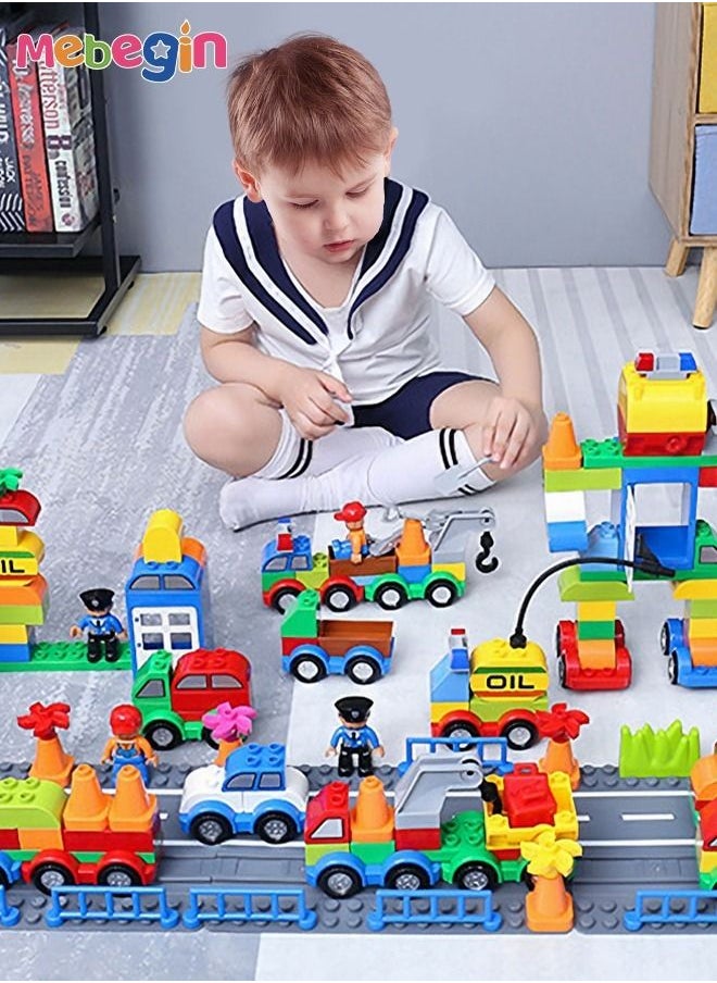 ميبيجين - مجموعة مكعبات البناء 168 قطعة مع نماذج سيارات مختلفة، ألعاب تجميع DIY، لعبة التعليم المبكر، لعبة تعليمية في مرحلة التعليم المبكر، لعبة STEM تعليمية، لعبة بناء إبداعية، ألعاب المهارات الحركية الدقيقة، ألعاب مونتيسوري ممتعة، هدية مثالية للأطفال - Image 1