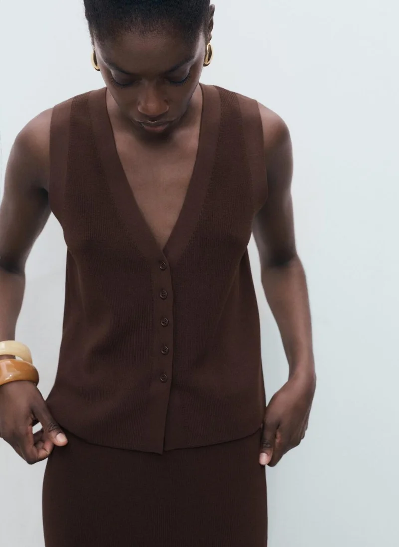 MANGO Fine-knit gilet