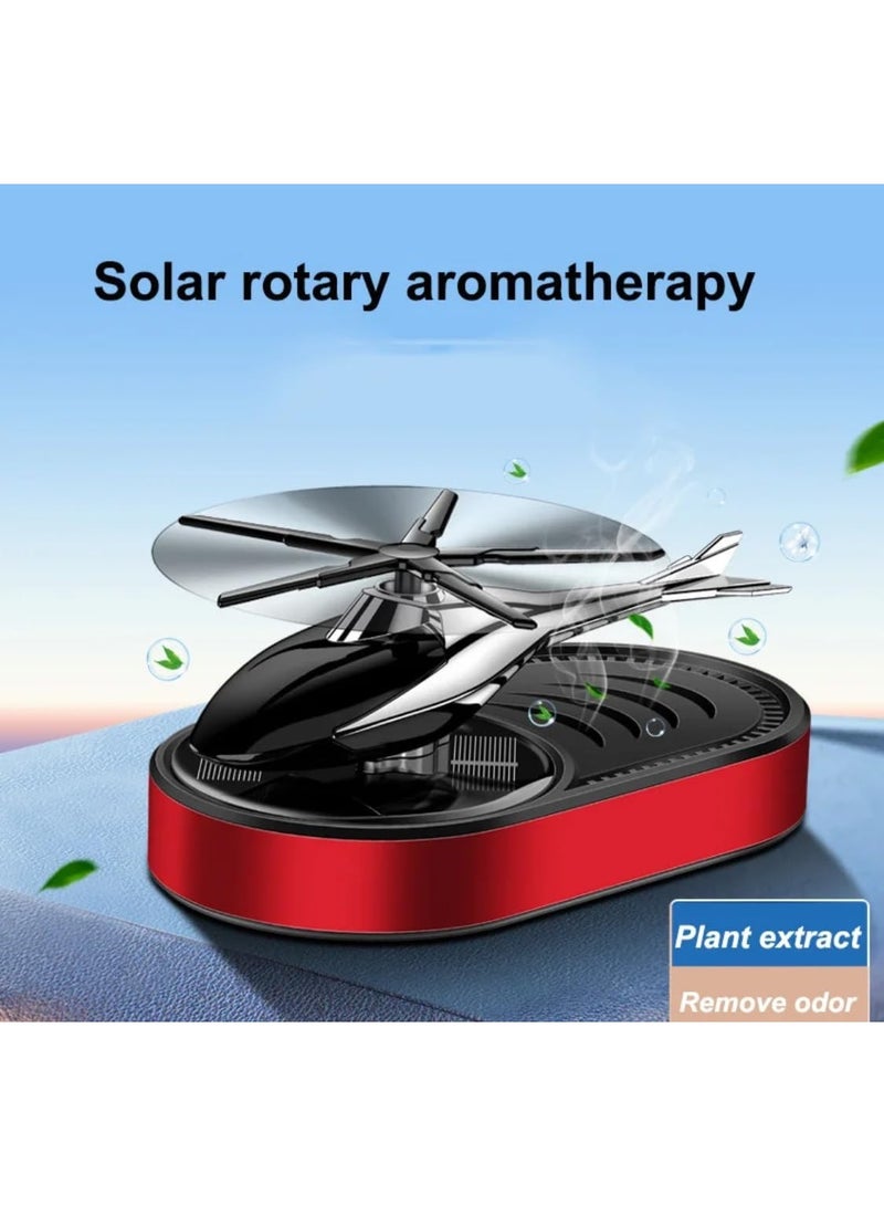 Raxoom Car Air Freshener, Helicopter Solar Energy Rotating Aromatherapy Aviation Al Alloy Diffuser, Interior Decoration Accessories Diffuser Home Car &office Freshener Office Single Day 1 PC Essential - Image 1