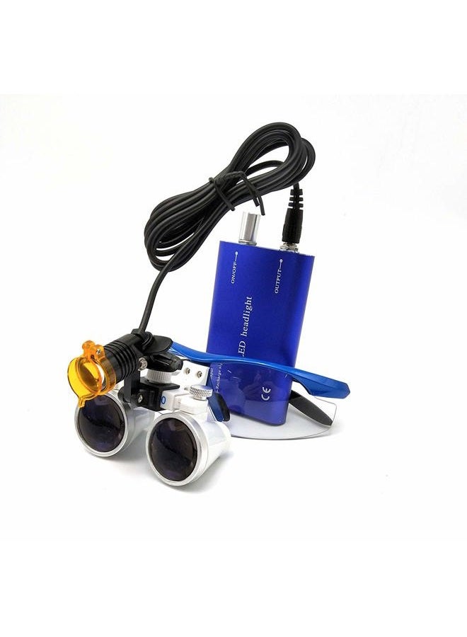 EAST Brand 3.5X 420mm Working Distance Optical Glass Surgical Binocular Loupes and LED Head Light Lamp with Filter Aluminum Box Style (Blue) - Image 4