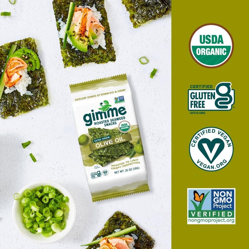 Gimme وجبات خفيفة من الأعشاب البحرية المحمصة العضوية مع زيت الزيتون - Image 5