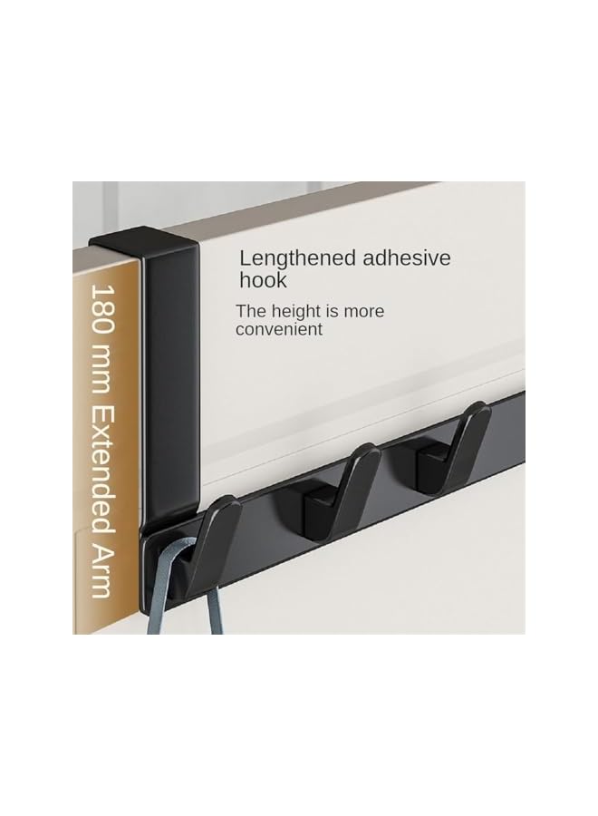 PROMASS Over The Door Hooks, Door Hanger Hooks for Hanging, Over The Door Towel Racks for Bathroom with 5 Coat Hooks, Over The Door Hanger, Coat Rack Hat Rack Over The Door Organizer (Matte Black) - Image 4