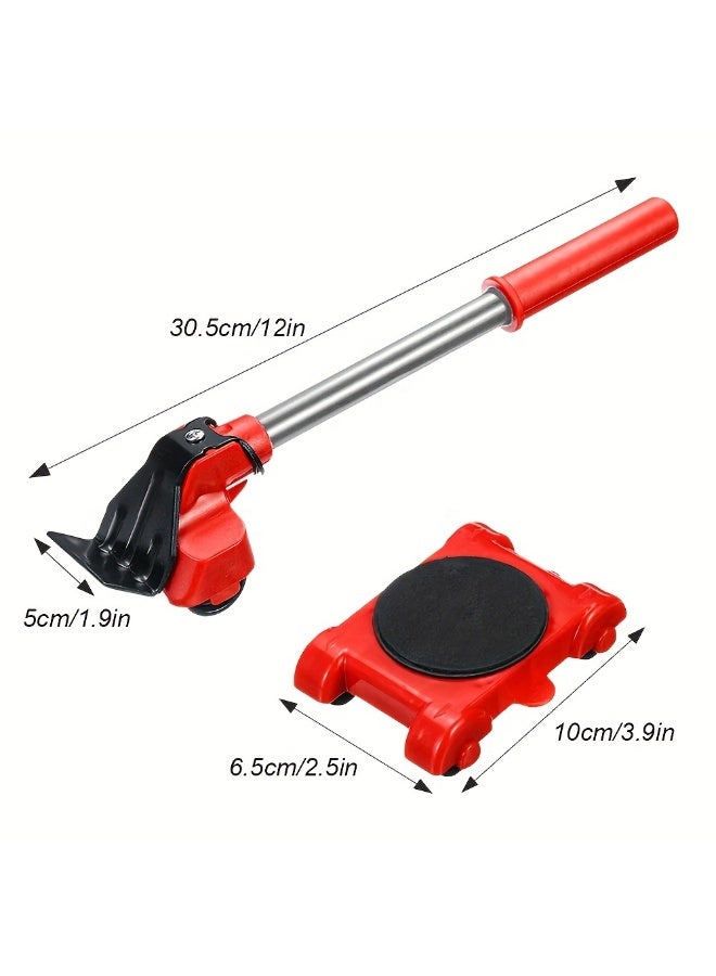5pcs Heavy Duty Moving Set - Furniture Lift & Roller Tool with Pulley Base for Easy Rearrangement of Large Items - Image 4