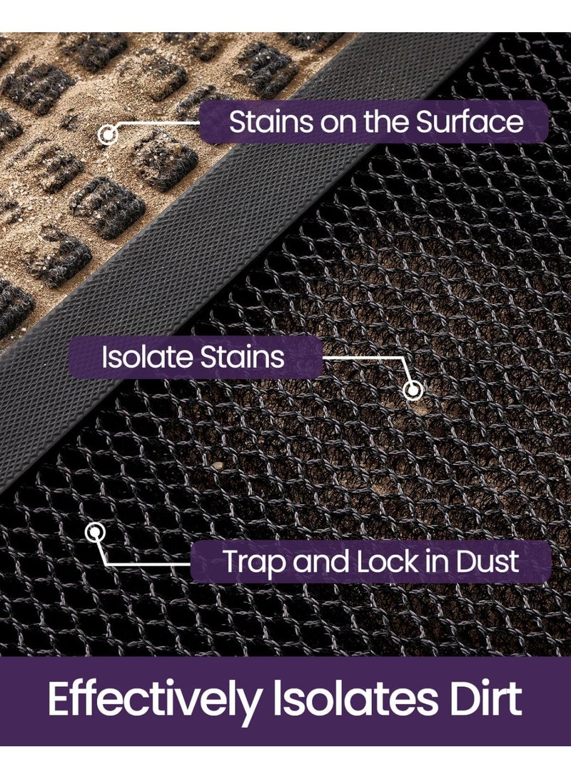 DEXI Front Door Mat Outside Entrance, 60 x 90 cm Heavy Duty Non Slip Doormat, Dirt Trapper Waterproof Exterior Entry Mats for Patio Entryway Porch, Dark Grey - Image 4