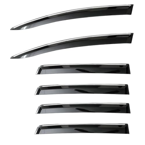 CAR SAAZ Unbreakable Chrome Smoke Door Visor for Omni (2017-2020) | Premium Sun, Rain Wind Deflector Chrome Strip Side Door Rain Visor – Set of 6 Pcs - Image 2