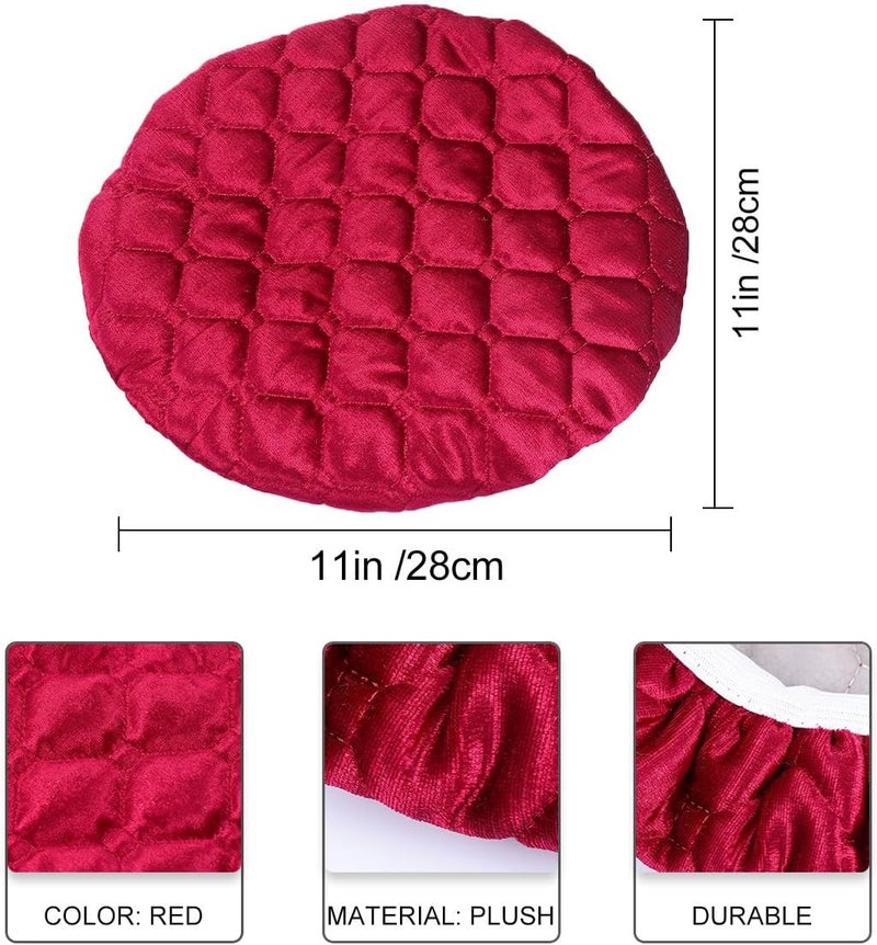 Elastic Red Stool Cover, Stretchy Chair Seat Protector Cushion, Washable Cotton Chair Protector for Home and Barstool Use - Image 2