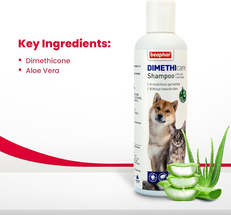 beaphar Market diverse application fit Cat and Dog Shampoo Dimethicare with Aloe Vera - 200 ML Durable versatile substance - Image 2