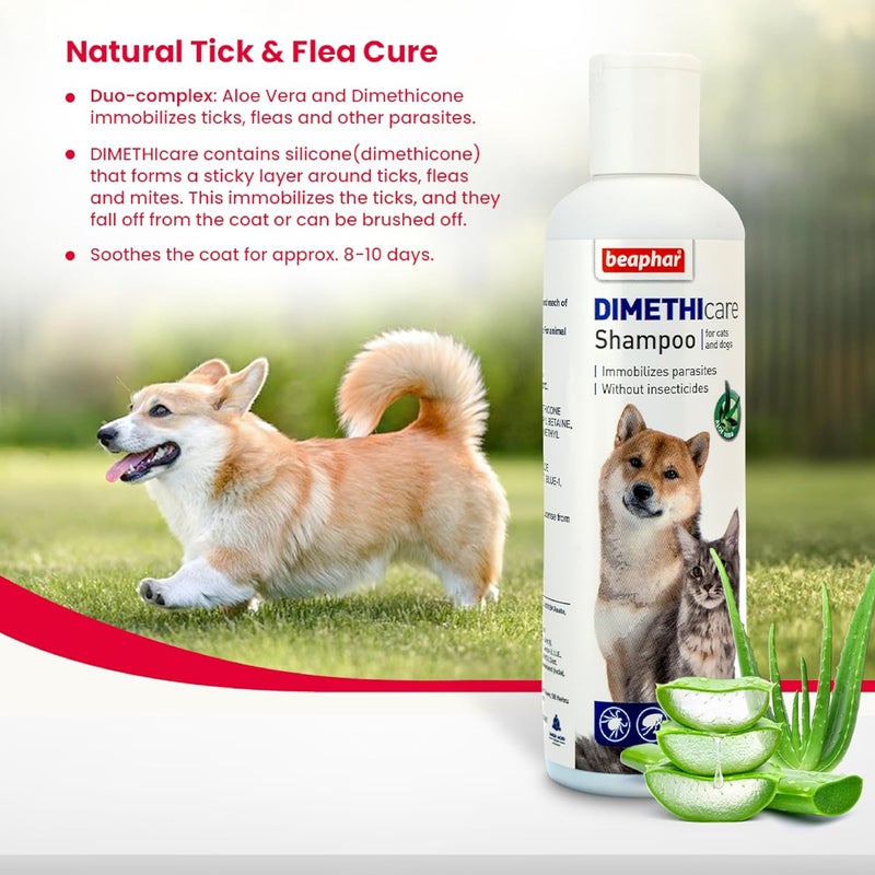 beaphar Market diverse application fit Cat and Dog Shampoo Dimethicare with Aloe Vera - 200 ML Durable versatile substance - Image 5