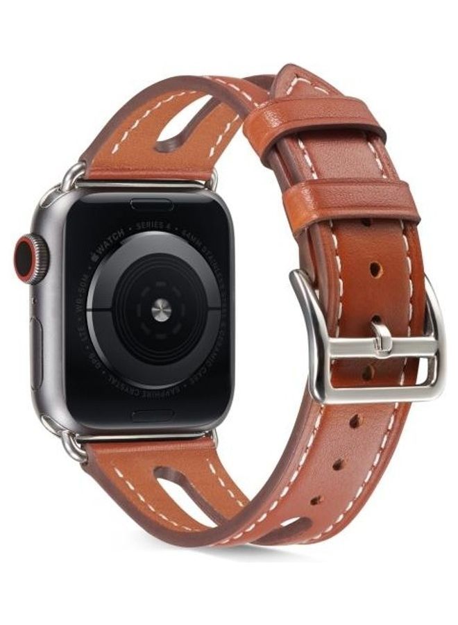 NIBEMINENT Replacement Watchbands For Apple Watch Series 7 45mm/6 & SE 5 4 44mm/3 2 1 42mm Brown - Image 1