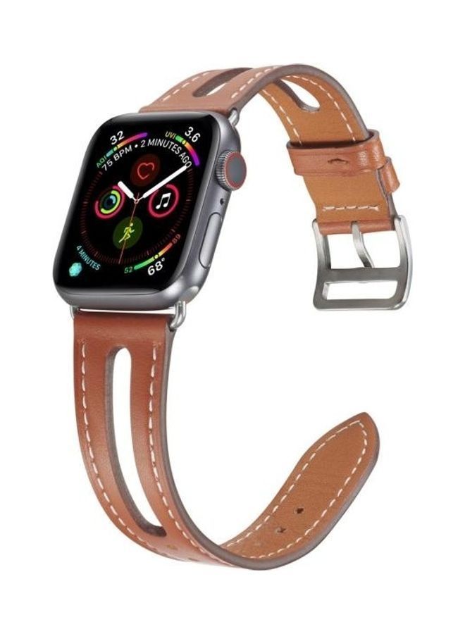 NIBEMINENT Replacement Watchbands For Apple Watch Series 7 45mm/6 & SE 5 4 44mm/3 2 1 42mm Brown - Image 5