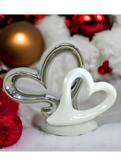 White and Silver Heart: Height 17cm