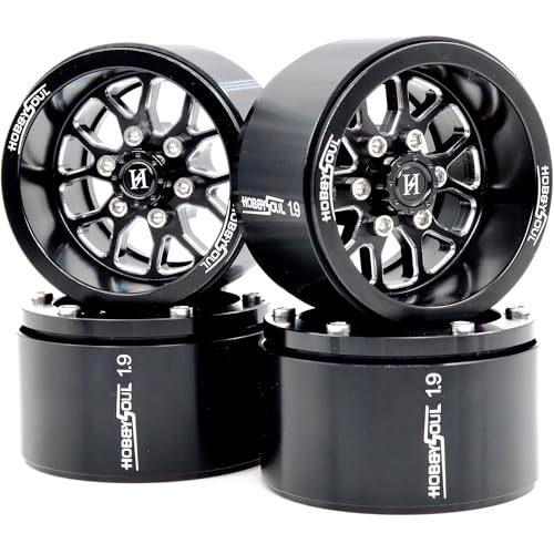 HOBBYSOUL 4pcs 19 Beadlock Wheels 105mm Negative Offset Rims 33mm Wide for RC 110 Crawler TRX4 SCX10 Gen8 Upgrades - Image 1