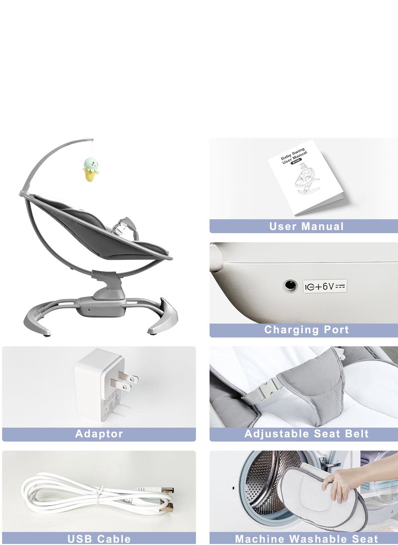 Portable Electric Remote Baby Swing and Rocking Chair with music