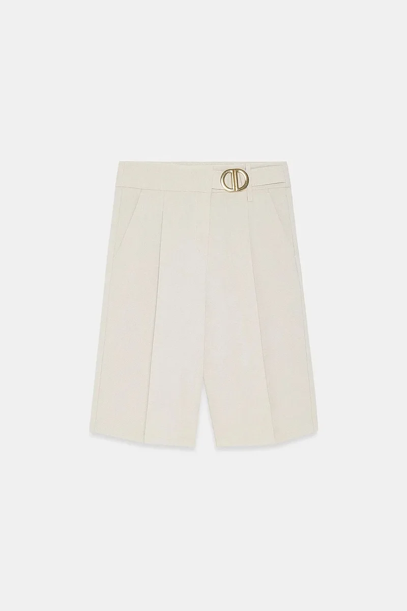 ديلفين DILVIN High-Waist Wide-Leg Tailored Shorts