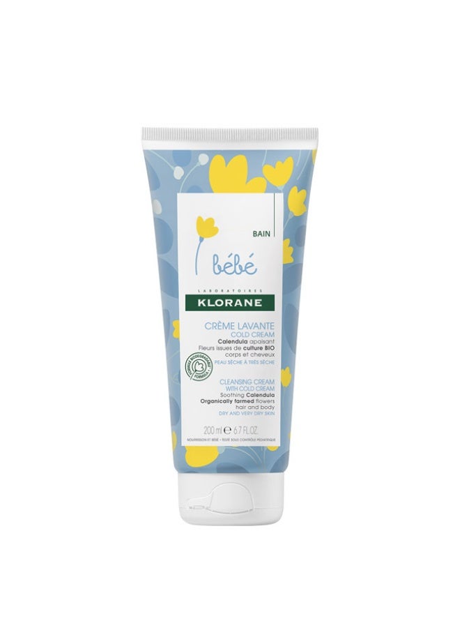 Klorane Baby Cleansing Cream With Cold Cream 200ml - Image 1