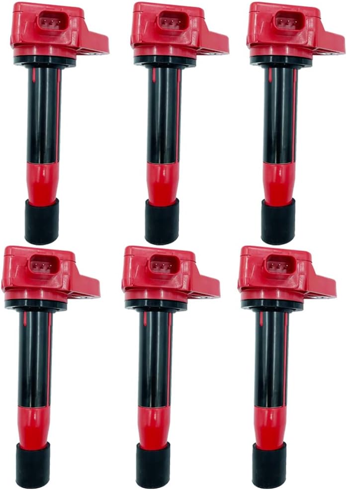 ARKAUTO 6PCS High Energy Red Top Ignition Coil for Acura and Honda - Image 1