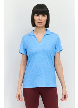 PUMA Women Sportswear Fit Short Sleeve Training Polo Shirt, Light Blue  - Image 1