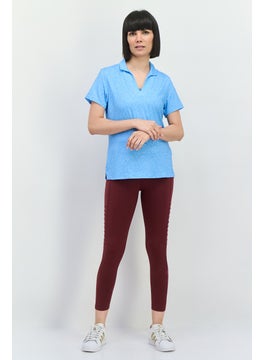 PUMA Women Sportswear Fit Short Sleeve Training Polo Shirt, Light Blue  - Image 3