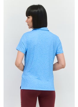 PUMA Women Sportswear Fit Short Sleeve Training Polo Shirt, Light Blue  - Image 2