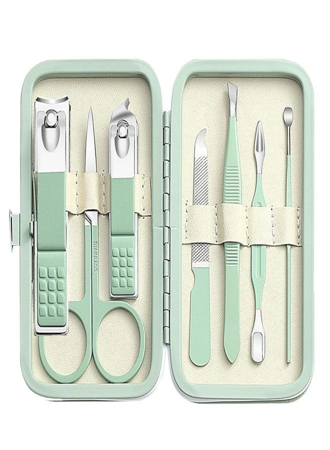 Gleva 7 Pieces Nail Grooming Kit, Stainless Steel Manicure Kit, Nail cutter set, Non Slip Handle, Manicure Pedicure Kit, Nails Tool Personal Care Nail Clipper Kit with Case for Women and Men - Image 1