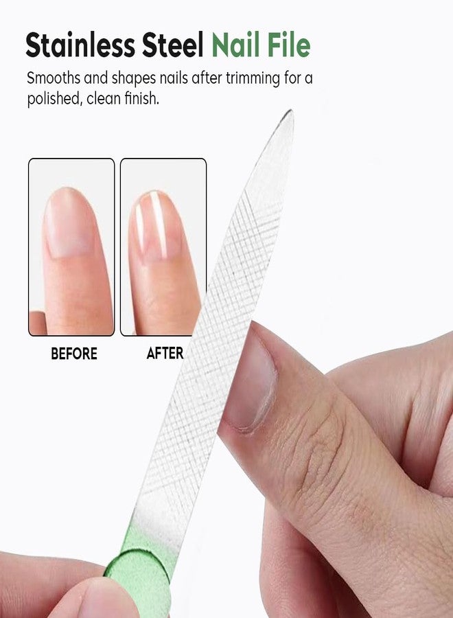 Gleva 7 Pieces Nail Grooming Kit, Stainless Steel Manicure Kit, Nail cutter set, Non Slip Handle, Manicure Pedicure Kit, Nails Tool Personal Care Nail Clipper Kit with Case for Women and Men - Image 3