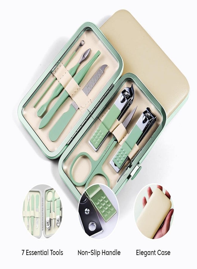 Gleva 7 Pieces Nail Grooming Kit, Stainless Steel Manicure Kit, Nail cutter set, Non Slip Handle, Manicure Pedicure Kit, Nails Tool Personal Care Nail Clipper Kit with Case for Women and Men - Image 5