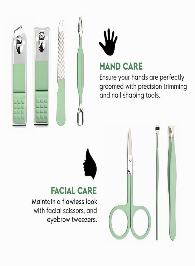 Gleva 7 Pieces Nail Grooming Kit, Stainless Steel Manicure Kit, Nail cutter set, Non Slip Handle, Manicure Pedicure Kit, Nails Tool Personal Care Nail Clipper Kit with Case for Women and Men - Image 2