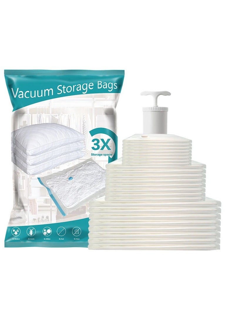MOCOM Super Saver Vacuum Storage Bags 9-Pack for Comforters, Blankets, Clothes, Pillows, Travel Space Saver Seal Bag Hand Pump Included - 9 Pack - Image 1