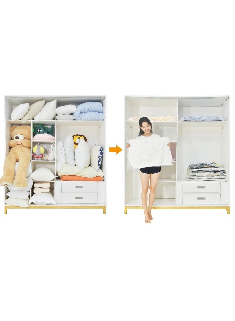 MOCOM Super Saver Vacuum Storage Bags 9-Pack for Comforters, Blankets, Clothes, Pillows, Travel Space Saver Seal Bag Hand Pump Included - 9 Pack - Image 4