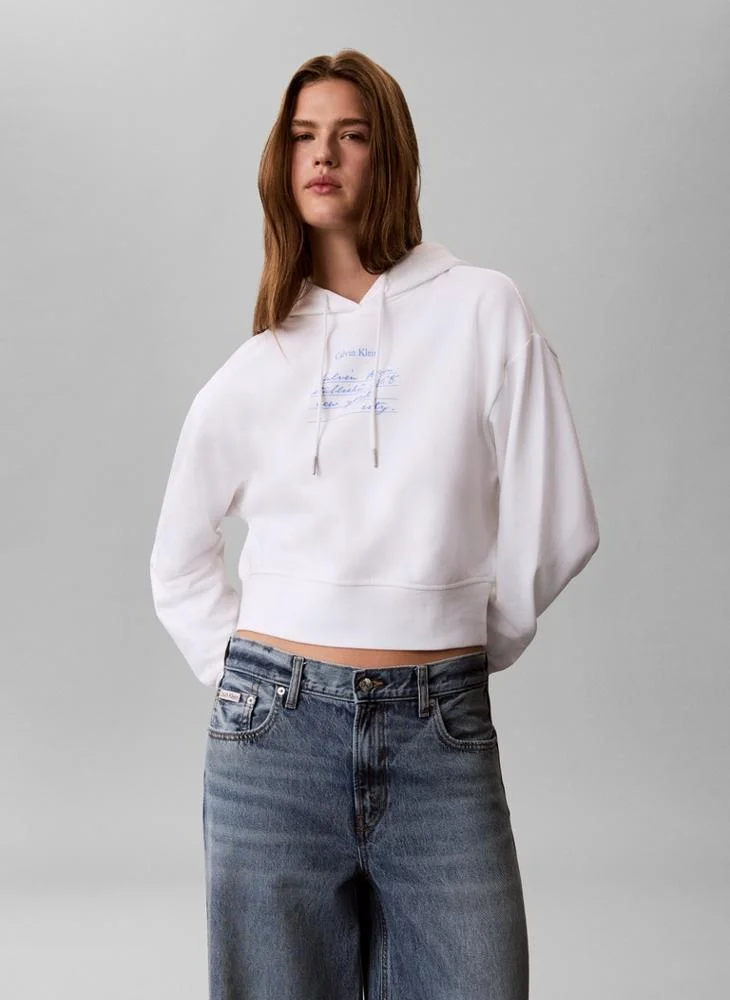 Logo Graphic Cropped French Terry Hoody