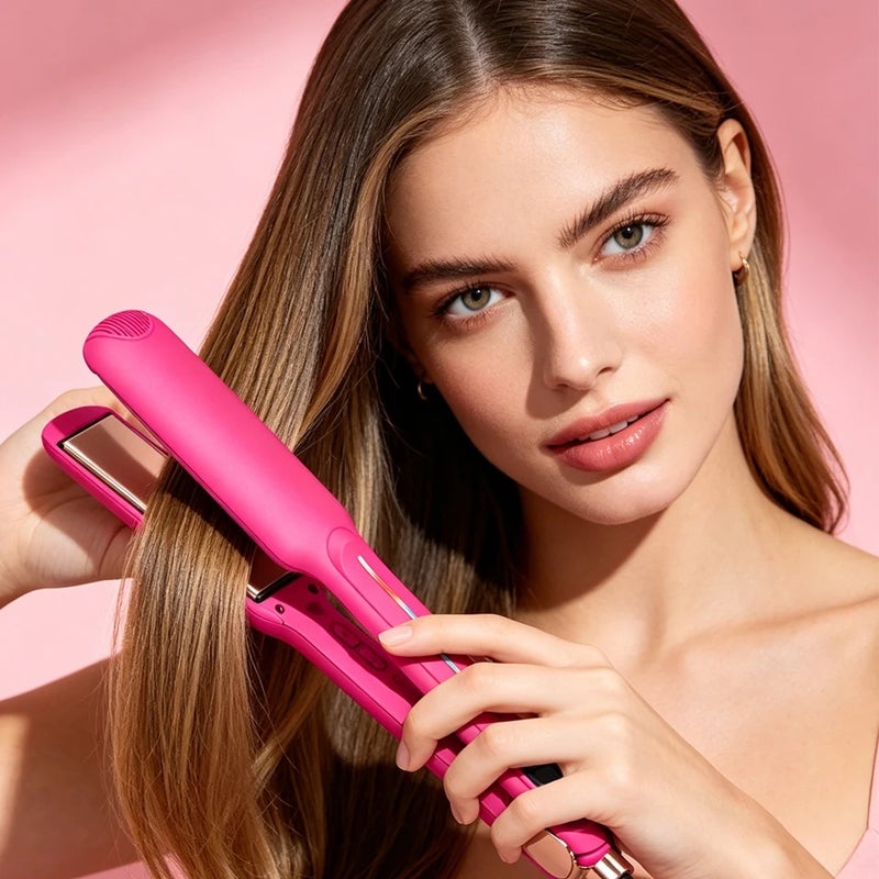 MADAMI Infrared Titanium Hair Straightener 1.5 Inch Wide Floating Plate Flat Iron Adjustable Temp Dual Voltage Travel Hair Styling Tool - Image 5