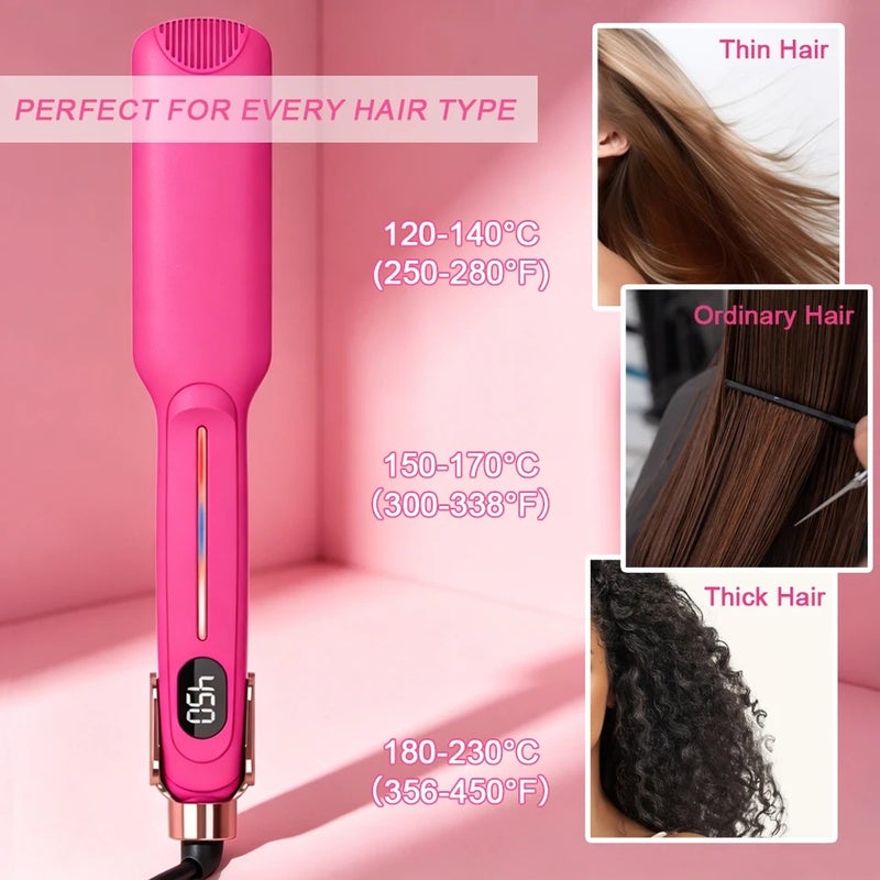 MADAMI Infrared Titanium Hair Straightener 1.5 Inch Wide Floating Plate Flat Iron Adjustable Temp Dual Voltage Travel Hair Styling Tool - Image 4